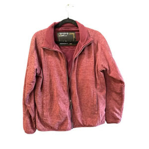 ORORO Maroon Full Zipped Heated Fleece Jacket Size Small